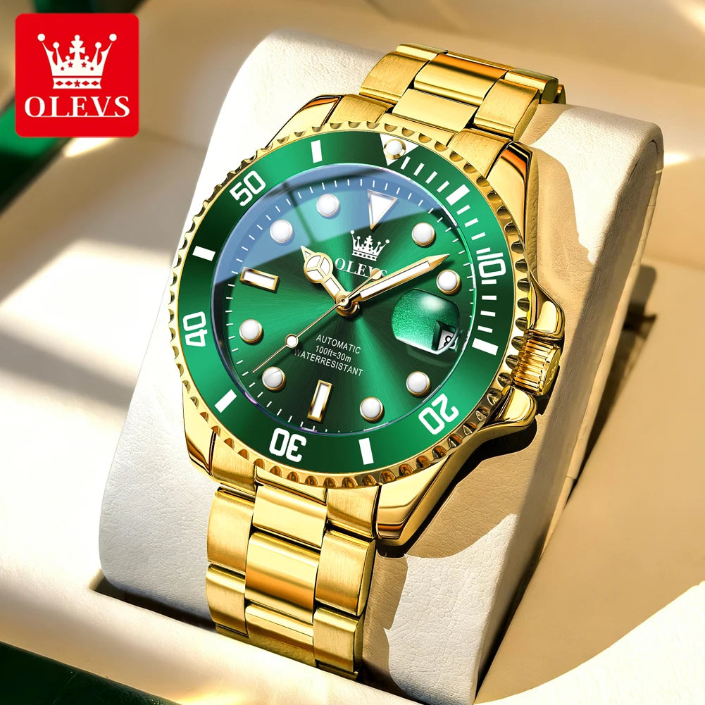 OLEVS 6650 Luxury Business Automatic Men's Watches Waterproof Luminous Stainless Steel Mechanical Wristwatch for Man