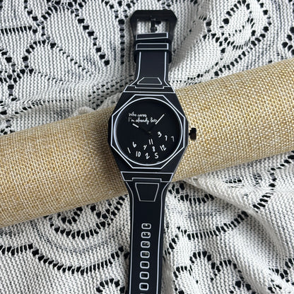 Modern Sketch 2D White Comic Watch Men's Watches Casual Fashion Design for Holiday Gifts Christmas & Halloween Exquisite Gifts