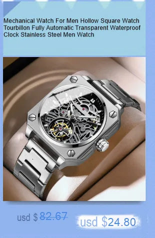 FORSINING Watches for Men Hollow Fully Automatic Mechanical Watch Luminous Waterproof Clock Leather Strap Men Watch Reloj Hombre