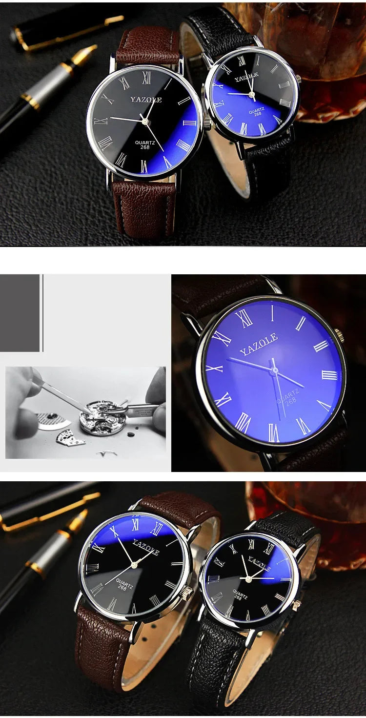 Fashion Wrist Watches for Men Top Brand Analog Men's Quartz Watches Leather Band Casual Business Men Watches Relogio Masculino