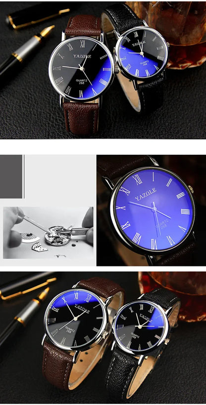 Fashion Wrist Watches for Men Top Brand Analog Men's Quartz Watches Leather Band Casual Business Men Watches Relogio Masculino