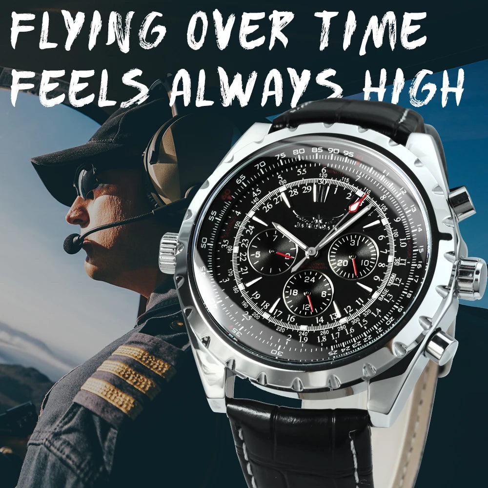 JARAGAR Sports Mens Watches Top Brand Luxury Automatic Mechanical Watch for Men Leather Steel Strap Military Wristwatches Gifts