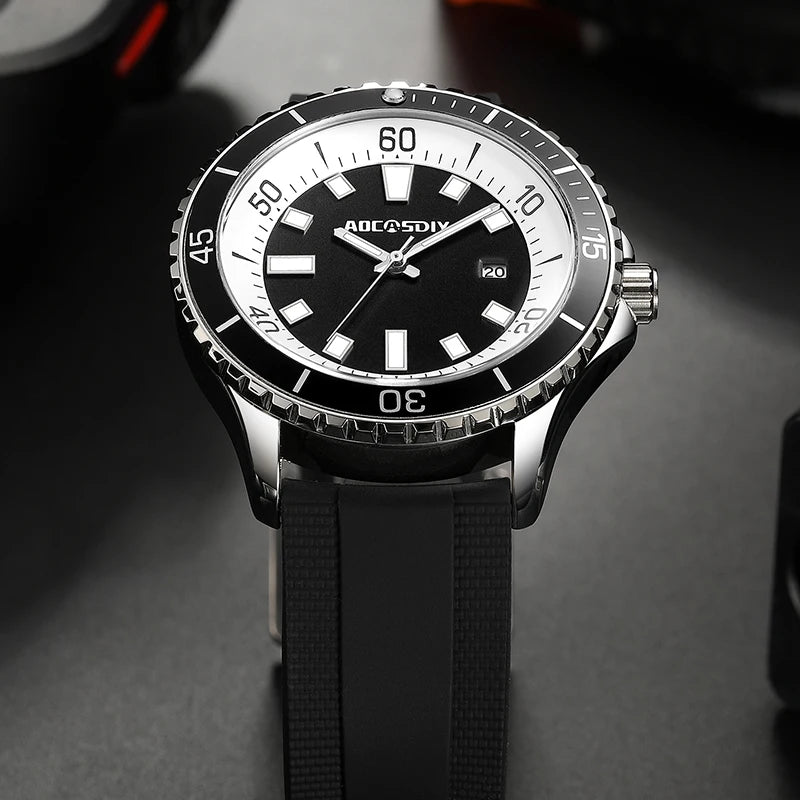 Casual Watches for Men Fashion New Men's Watch Multi Functional Luminous Date Quartz Wrist Watch Waterproof Leisure Man Clock