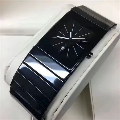 Brand men's watch, quartz women's watch, fashionable and versatile small black steel couple watch