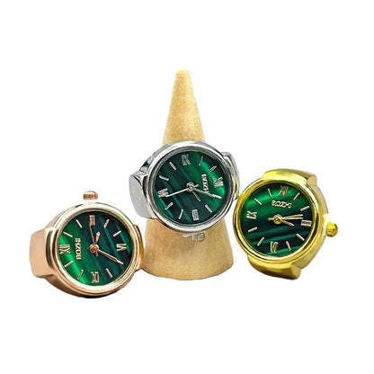 Fashion Forward Finger Watch Ring; Vintage Alloy Shell Design; Quartz Movement; An excellent choice for Men's and Women's Gift