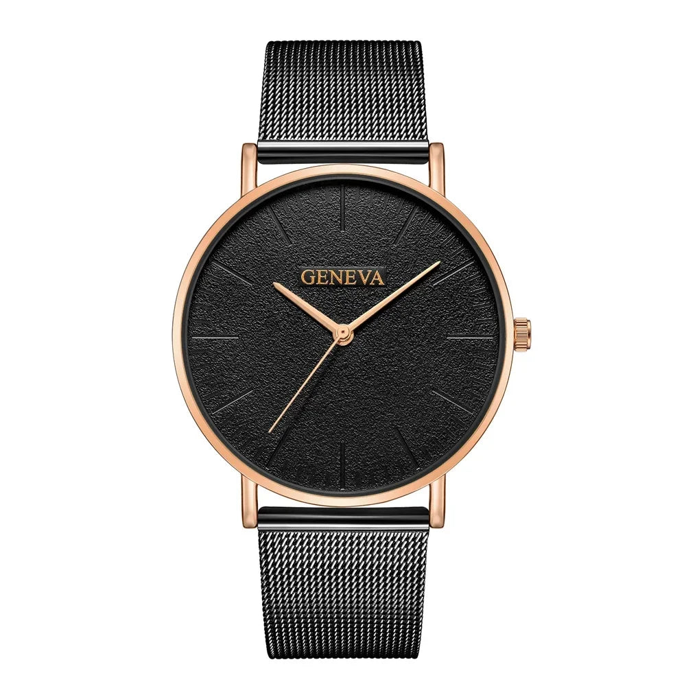 2025 Women's Watch Vintage Classic Fashion Dial Casual Steel Strip Strap Gold Rose Feminine Casual Quartz Wristwatch