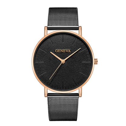 2025 Women's Watch Vintage Classic Fashion Dial Casual Steel Strip Strap Gold Rose Feminine Casual Quartz Wristwatch
