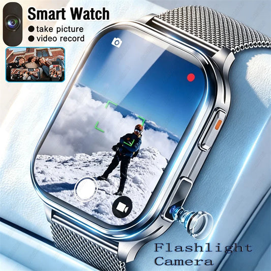 2026New Smart Watch With Camera Men Women Photos Record Video Health Sports Fitness IP68 Waterproof BT Call Recording Smartwatch