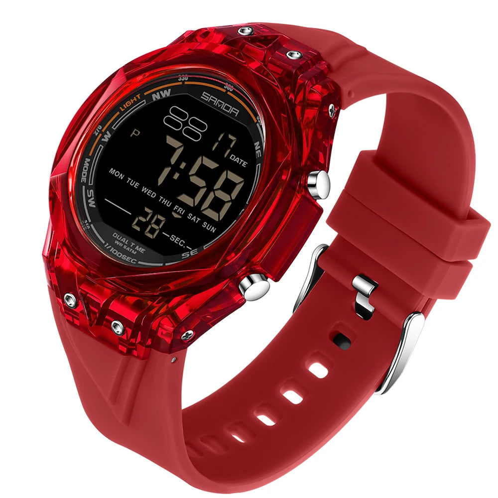 Fashion Women Digital Watches, LED Backlight Design Outdoors Sports Watch Waterproof, Countdown Date Multifunction Wrist watch