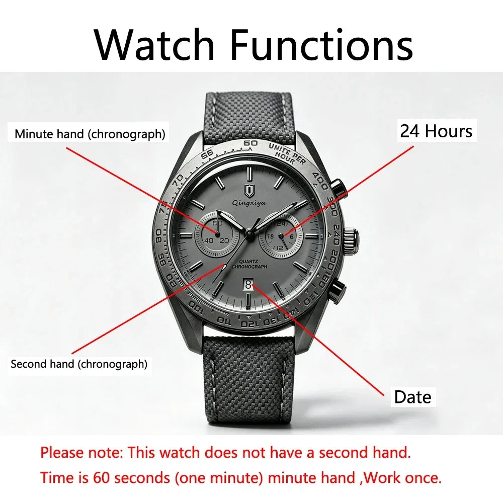 Fashion Casual Men Quartz Watch with Auto Date Chronograph Waterproof Sport Relogio Masculino