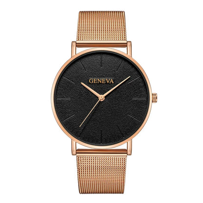 2025 Women's Watch Vintage Classic Fashion Dial Casual Steel Strip Strap Gold Rose Feminine Casual Quartz Wristwatch