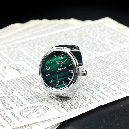 Fashion Forward Finger Watch Ring; Vintage Alloy Shell Design; Quartz Movement; An excellent choice for Men's and Women's Gift