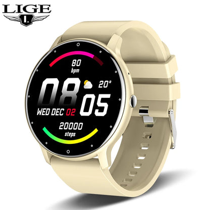 LIGE Smart Watch Women Men Full Touch Screen Bluetooth Call Smartwatch Waterproof Sports Fitness Tracker Watches for Android iOS