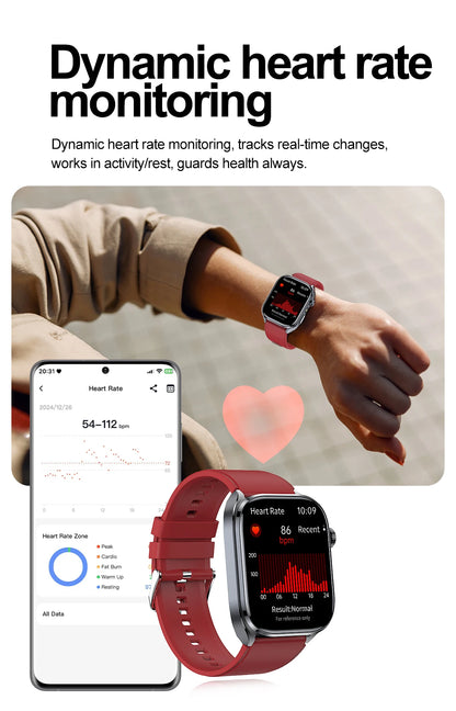 2026 New Accurate ECG Smart Watch Heart Health Analysis Blood analysis Blood Lipid Blood Pressure BT call Smart Watches For Men