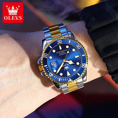 OLEVS 6650 Luxury Business Automatic Men's Watches Waterproof Luminous Stainless Steel Mechanical Wristwatch for Man