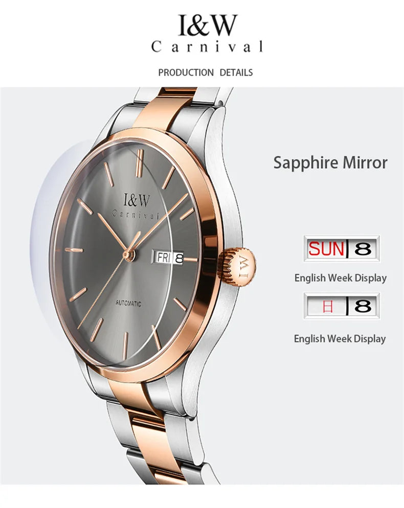IW Watches Men Luxury Brand MIYOTA Mechanical Watch Fashion Automatic Watch Reloj Hombre Sport Clock Male Hour Relogio Masculino