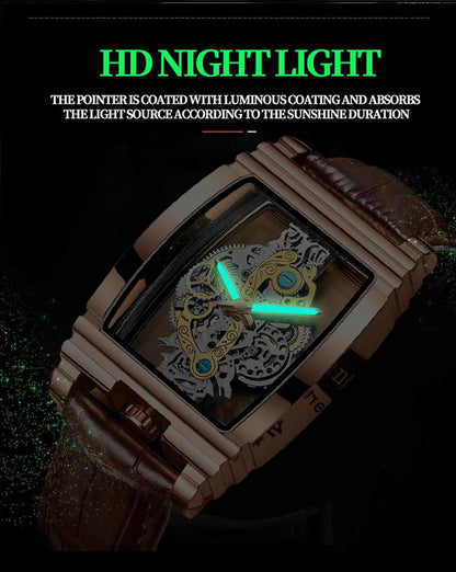 Hot Fashion Men Watch Top Brand Luxury Business Quartz Mens Watches Waterproof Hollow Out Wristwatch Men Gold Relogio Masculino