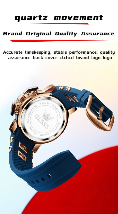 OLEVS Sports Watches For Man Multifunctional Quartz Watch﻿ Waterproof Luminous Date Watches Man Gift Luxury Brand Reloj 9986