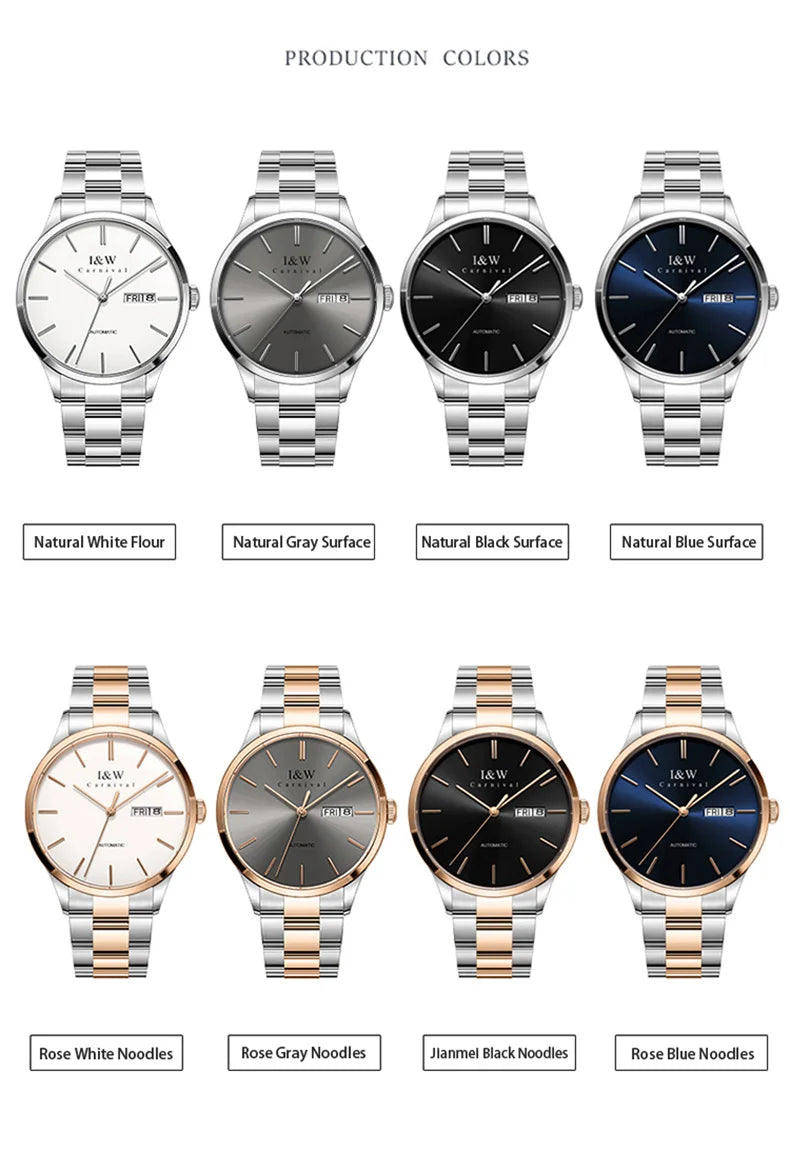 IW Watches Men Luxury Brand MIYOTA Mechanical Watch Fashion Automatic Watch Reloj Hombre Sport Clock Male Hour Relogio Masculino