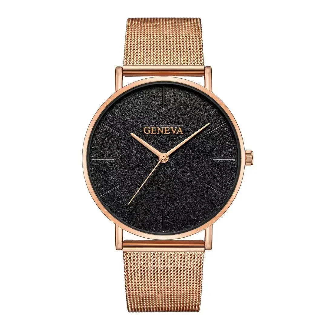 2025 Women's Watch Vintage Classic Fashion Dial Casual Steel Strip Strap Gold Rose Feminine Casual Quartz Wristwatch