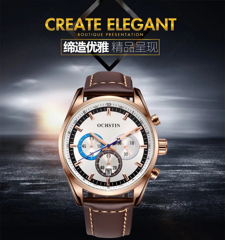 Swiss brand new multi-functional business men's watch waterproof luminous quartz watch live broadcast hot sale**