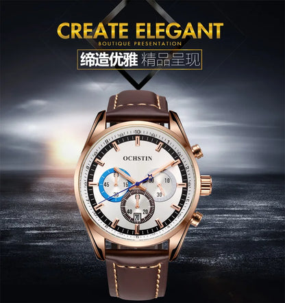 Swiss brand new multi-functional business men's watch waterproof luminous quartz watch live broadcast hot sale**