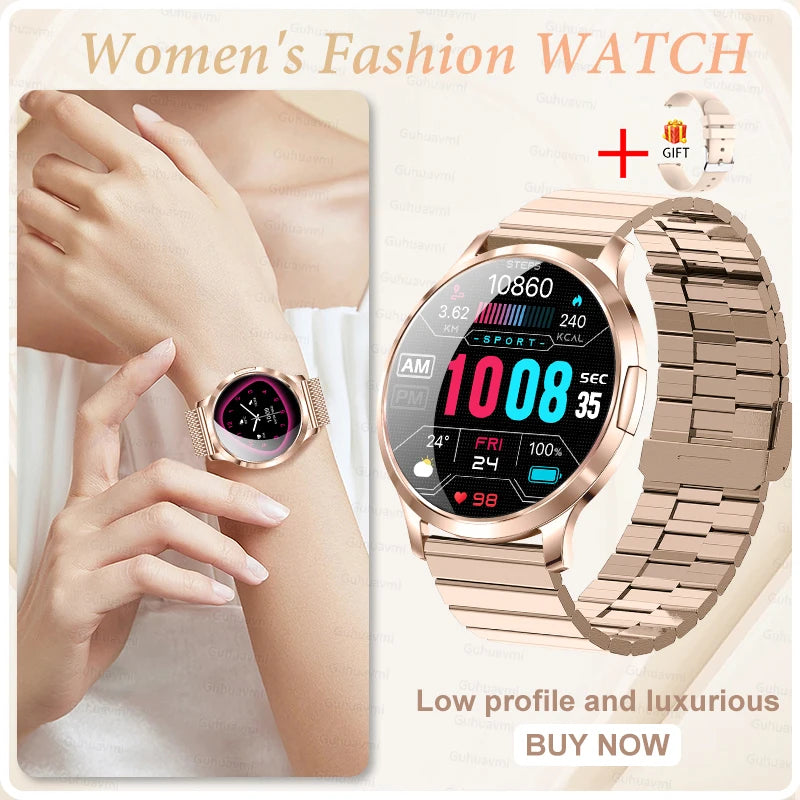 2026New Ladies' Smart Watch AMOLED Display Custom Dial Sport Fitness Health Tracke Waterproof Bracelet Music Digital Clock Women