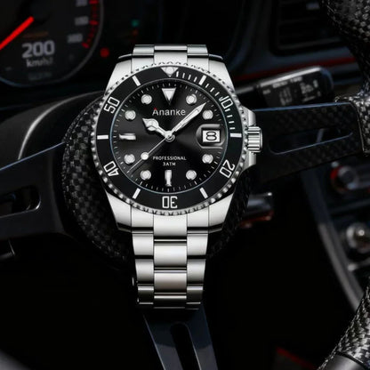 2025 New Men Luxury Sports Watches Quartz Wristwatches Waterproof Stainless Steel Strap Luminous Auto Date Casual Dress Watch