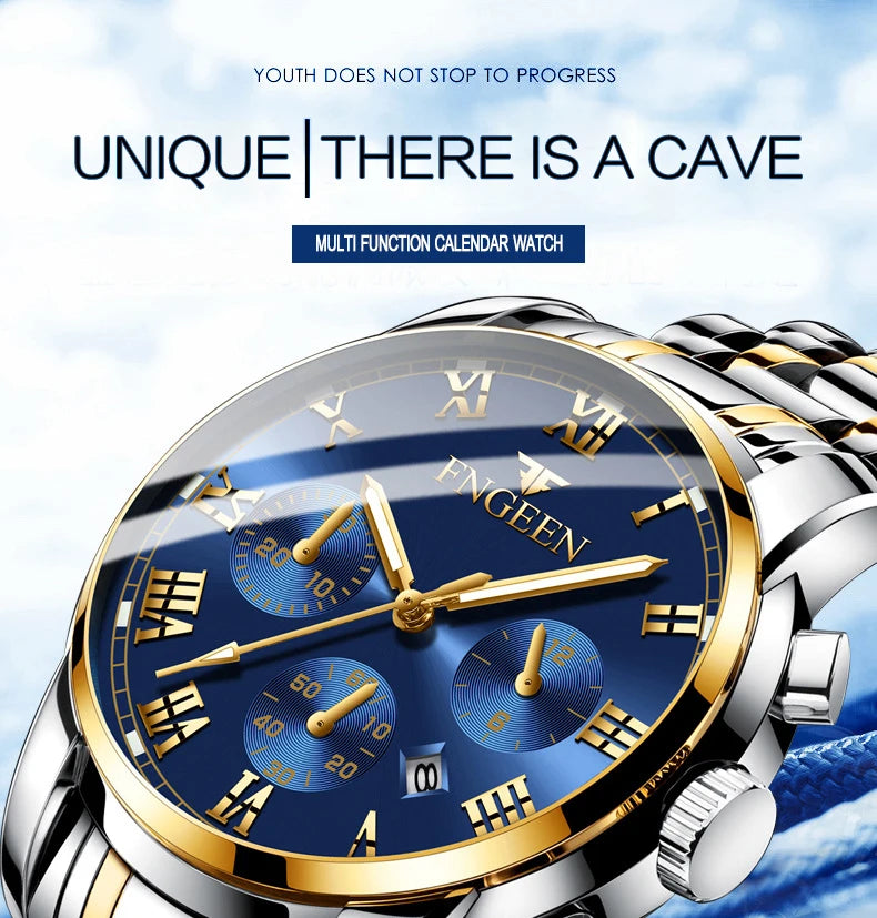 BINBOND Fashion 2pcs/Set Couple Watches Casual Men Ladies for Quartz Watch Lover Waterproof Stainless Steel Valentine Gift Watch