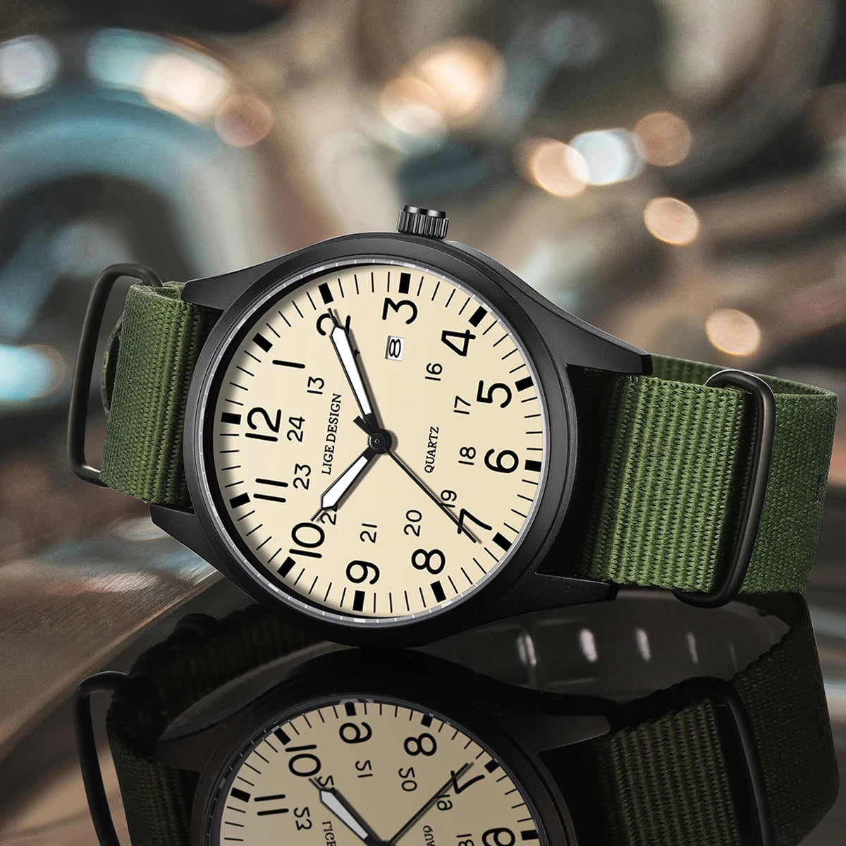 New Fashion LIGE Fashion Man Watch Outdoor Casual Sport Classic Auto Date Waterproof Luminous Quartz Watches Male Wear-resistant