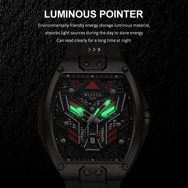 2025 Fashion Luxury Wine Barrel Shaped Watches for Man Quartz Wristwatch for Male Watch Luminous Waterproof Trendy Clock reloj