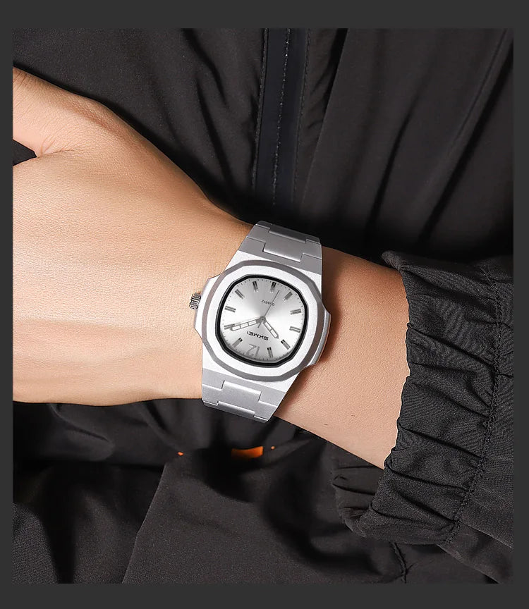 Skmei Bracelet Watches for Mens Analog Display 50M Waterproof Simple Style Quartz Wristwatch
