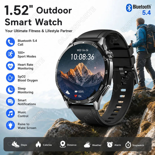 Men Smart Watch 1.52" HD Screen Bluetooth 5.4 Wireless Call Information Reminder Health Monitor Smart Watch IP68 Waterproof HT30