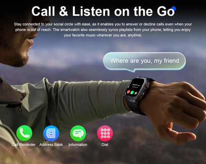 2026 New Men's Smart Watch LED Flashlight IP68 waterproof Outdoor Sports Watch Health Monitoring Fitness tracker for IOS Android