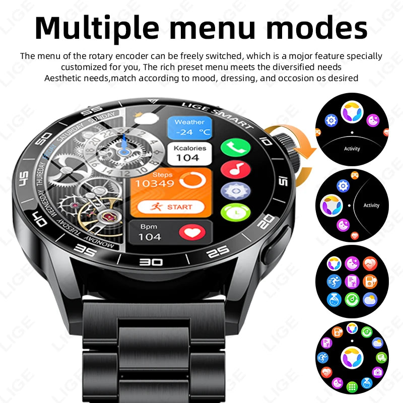 LIGE 2026 New Smartwatch Men For Android iOS Phone 1.38" HD Bluetooth Call Heart Rate Monitor Waterproof Sport Smart Watch Women