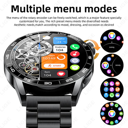 LIGE 2026 New Smartwatch Men For Android iOS Phone 1.38" HD Bluetooth Call Heart Rate Monitor Waterproof Sport Smart Watch Women