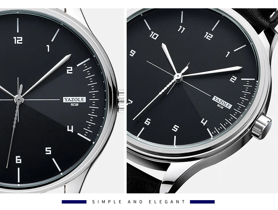 Fashion Men's Watches Top Brand Luxury Metal Case Quartz Wrist Watches Simple Casual Leather Belt Mens Watch Clock Reloj Hombre