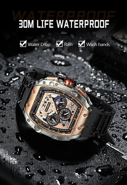 2024 New Sports Watch Men Top Brand Luxury Mens Watches Business Waterproof Military Quartz Chronograph Wristwatch Montre Homme