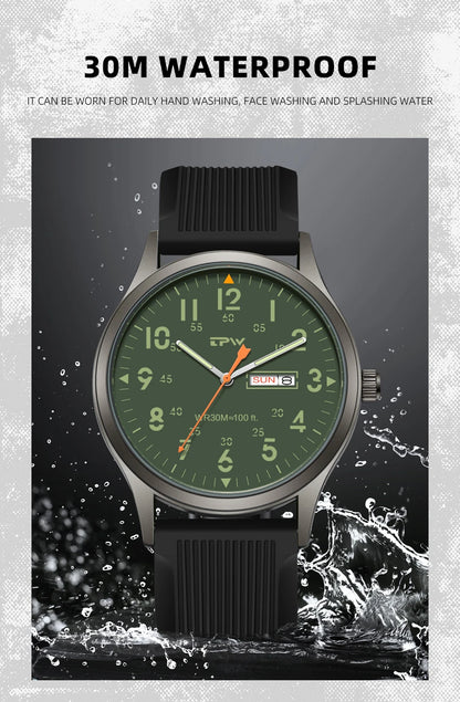 2026 TPW Field Watch Easy Reading Fabric Strap 24 Hours Display Quartz Movement