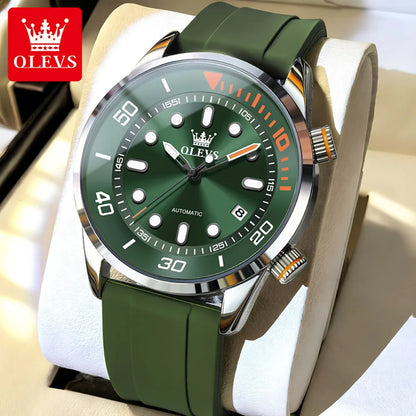 OLEVS Watches for Men Top Luxury Brand Automatic Mechanical Watch Super Waterproof Luminous Swim Diving Watch Reloj 6751