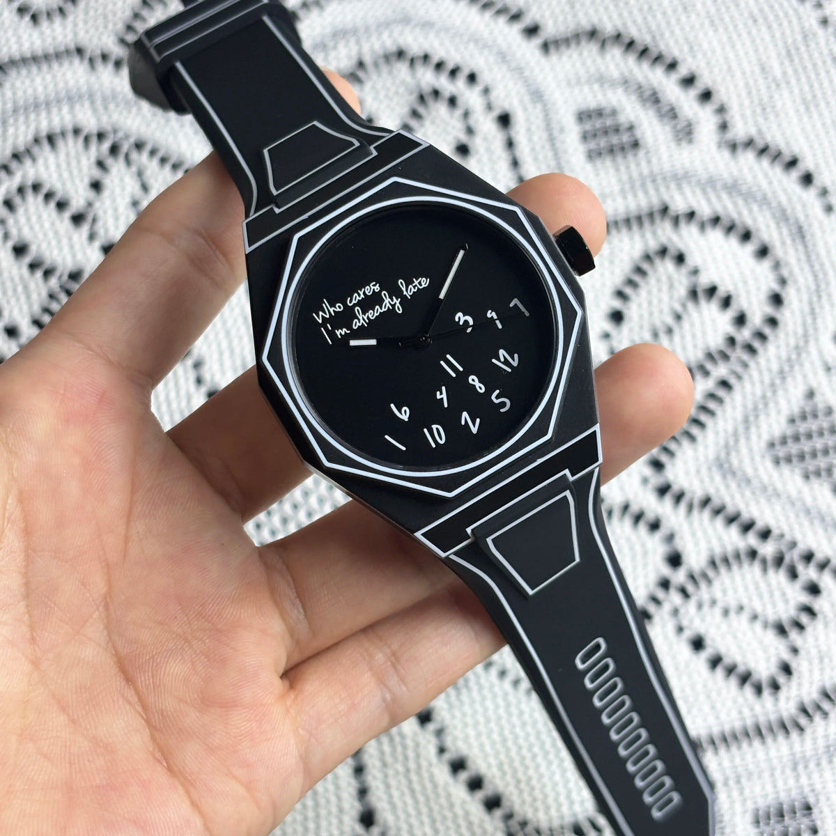 Modern Sketch 2D White Comic Watch Men's Watches Casual Fashion Design for Holiday Gifts Christmas & Halloween Exquisite Gifts
