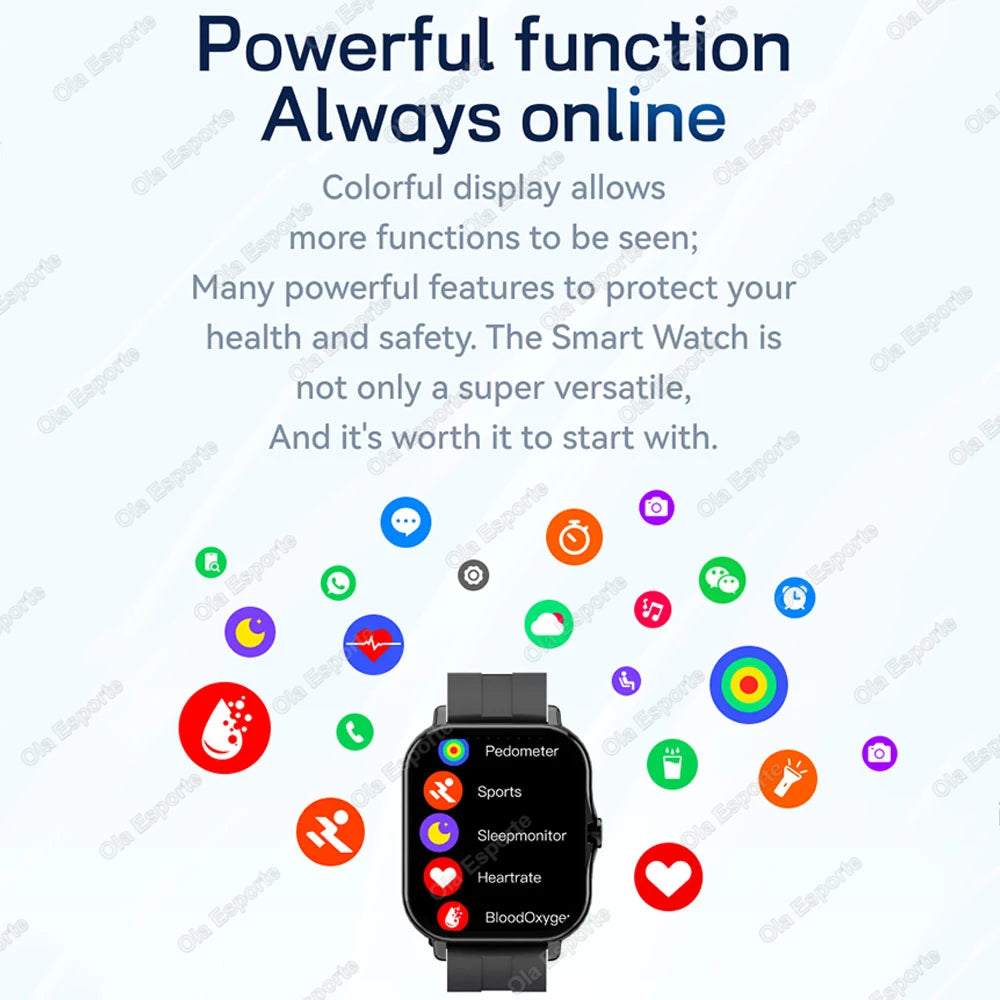 Smart Watch 1.83" Hd Screen Bluetooth Call Heart Rate Blood Oxygen Health Monitor Sports Smartwatch Women Men Holiday Gifts Ht30