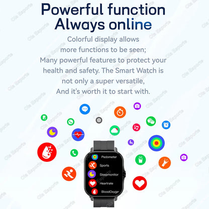 Smart Watch 1.83" Hd Screen Bluetooth Call Heart Rate Blood Oxygen Health Monitor Sports Smartwatch Women Men Holiday Gifts Ht30