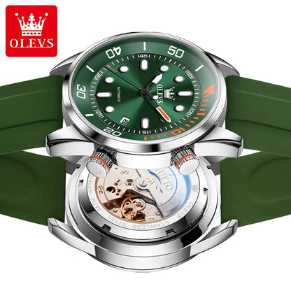 OLEVS Watches for Men Top Luxury Brand Automatic Mechanical Watch Super Waterproof Luminous Swim Diving Watch Reloj 6751