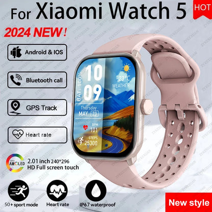 For Xiaomi Watch 5 Global Version Sports Smart Watch Men Women HD AMOLED Screen Heart Rate Call GPS Track Waterproof Smartwatch