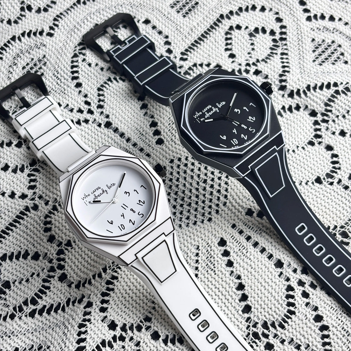 Modern Sketch 2D White Comic Watch Men's Watches Casual Fashion Design for Holiday Gifts Christmas & Halloween Exquisite Gifts