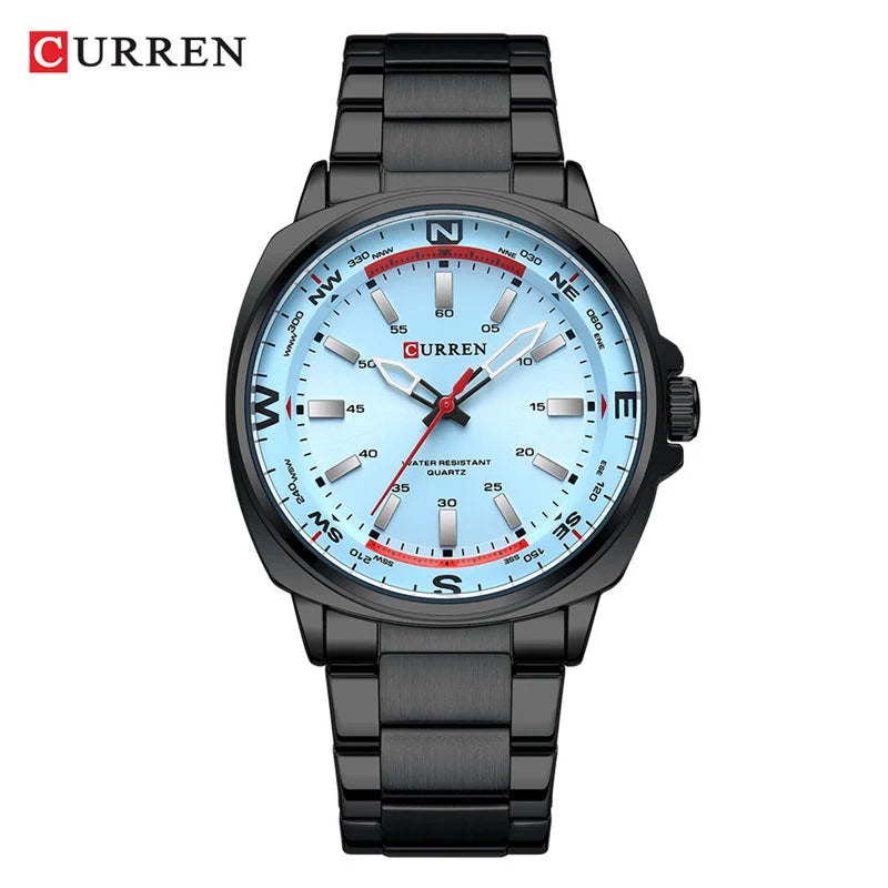 CURREN 8455 Men's Fashion Quartz Watch Business Stainless Steel Strap Night Light Waterproof Luxury Men's Watch Reloj Hombre