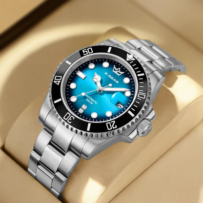 2026 New Men Automatic Mechanical Watches Stainless Steel Waterproof Watch  Water Ghost Luminous Dive Watch with Ceramic Bezel