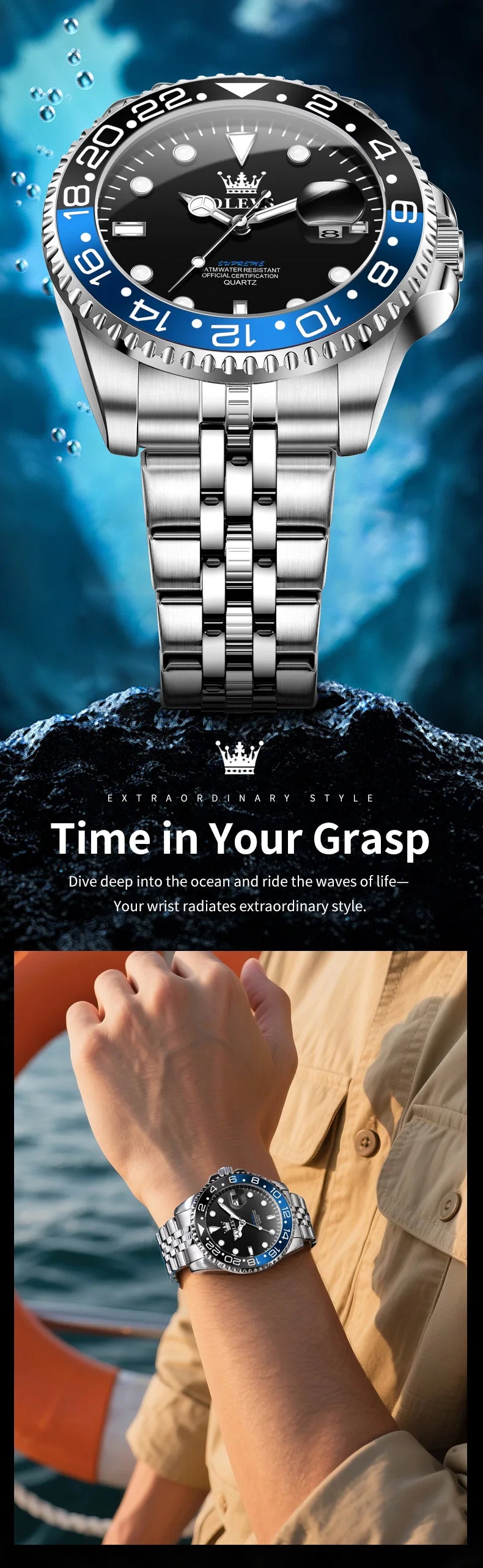 OLEVS 5657 Watch For Men Original Fashion Date Sports Business Quartz Man Watch Top Brand  Big Dial Waterproof Luminous Luxury