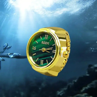 Fashion Forward Finger Watch Ring; Vintage Alloy Shell Design; Quartz Movement; An excellent choice for Men's and Women's Gift